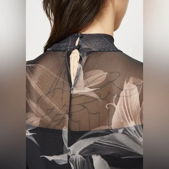 All Saints Black and Gray Floral Bodysuit - Picture 4 of 12